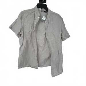 ASOS Gray Linen Shirt | Men’s M Short Sleeve Cotton-Linen Button Down